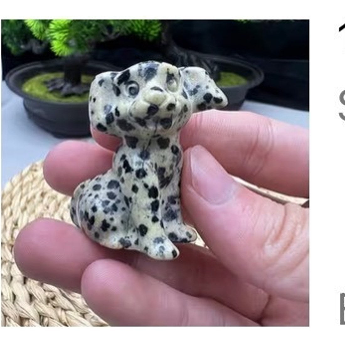 Dalmatian Jasper Spotted Dog Carving