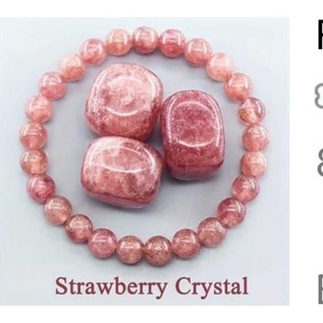 Strawberry Crystal Beaded Bracelet 8mm