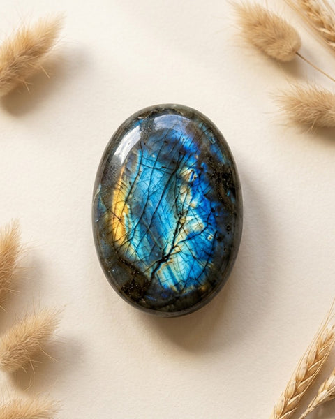 AA+ Labradorite Palm Stone Small