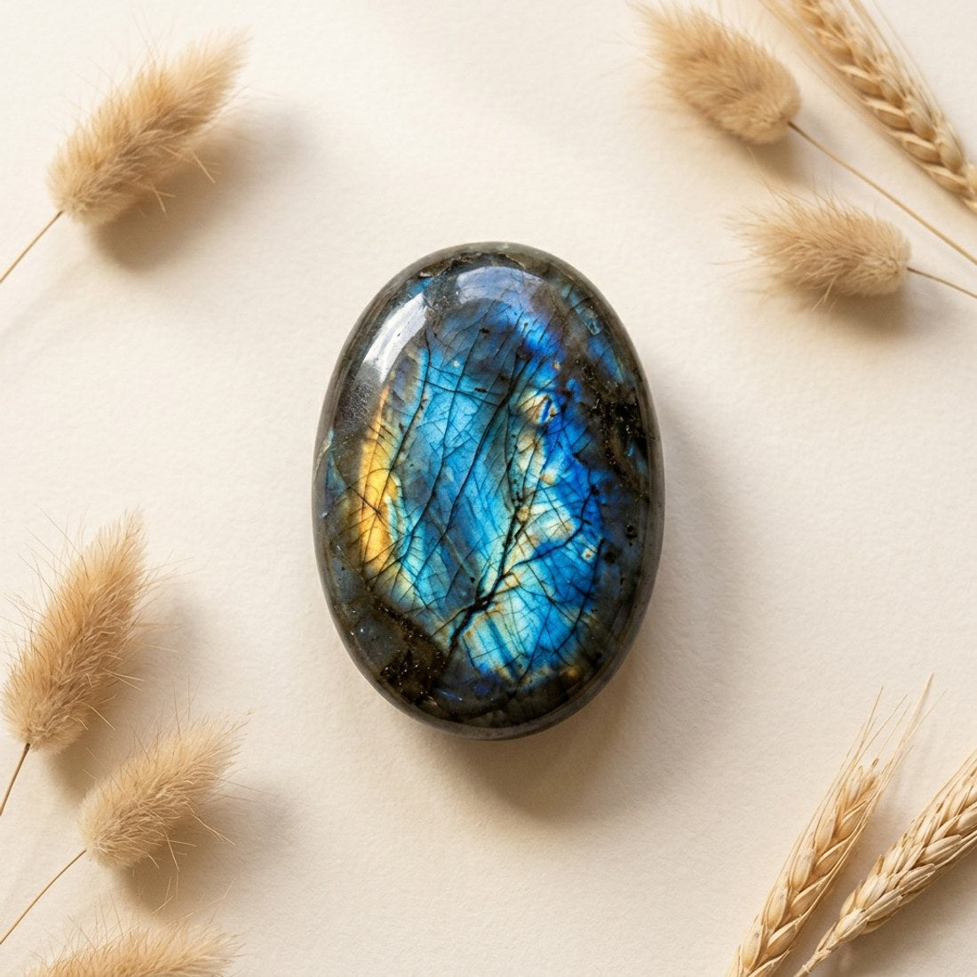 AA+ Labradorite Palm Stone Small