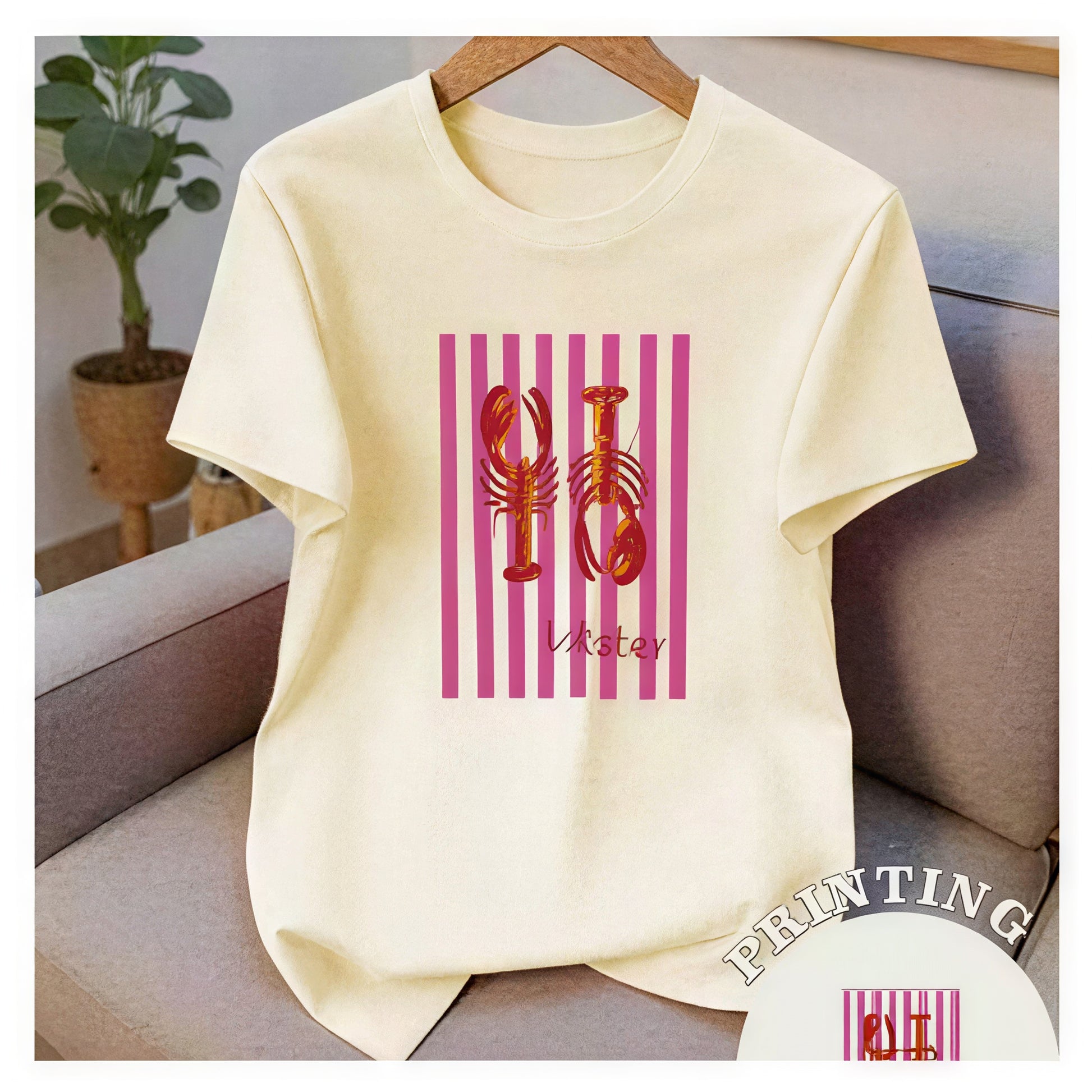 Two Lobsters Striped Tee
