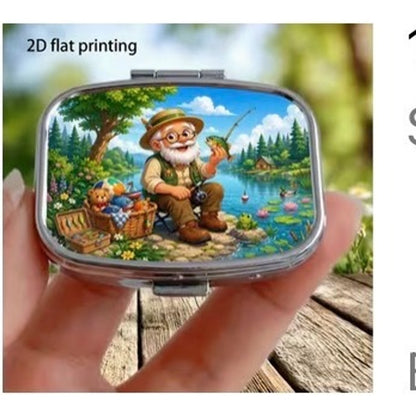 Lakeside Forest Fishing Gnome Square Pill Box