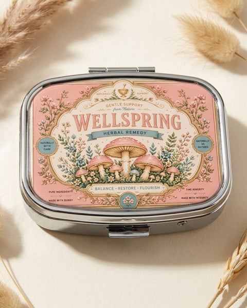 Wellspring Mushroom Square Pill Box