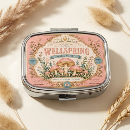 Wellspring Mushroom Square Pill Box