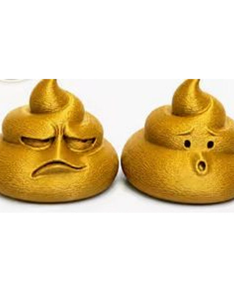 Golden Poop Emoji Figurines (2pc)