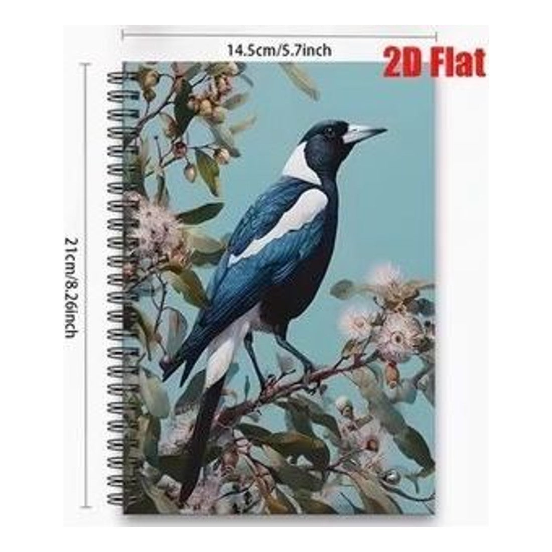 A5 Spiral Notebook Magpie Blossom Print Personal Organiser Journal 14.5x21cm