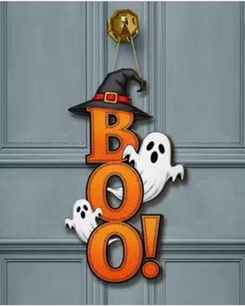 Gothic 'BOO' Halloween Wall Hanging