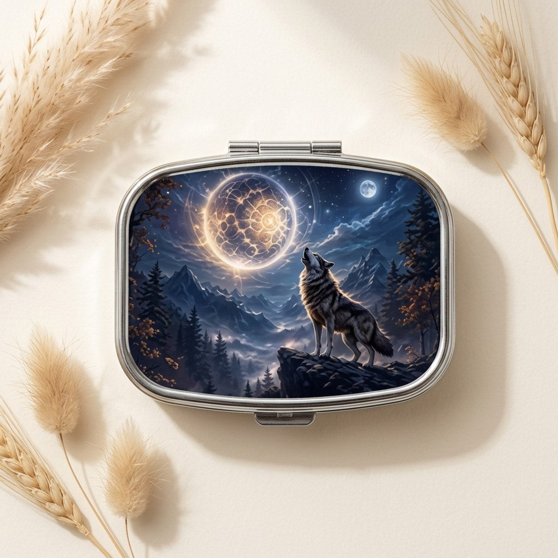 Howling Wolf Moon Pill Storage Box