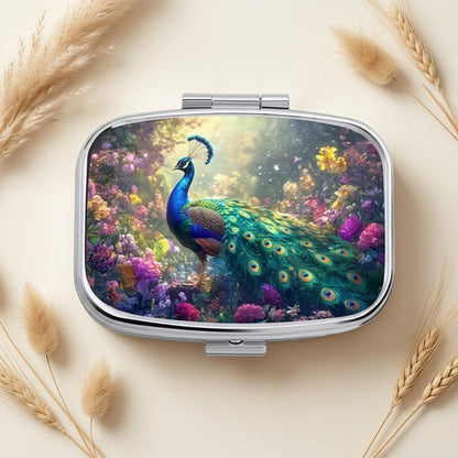 Peacock Floral Pill Box