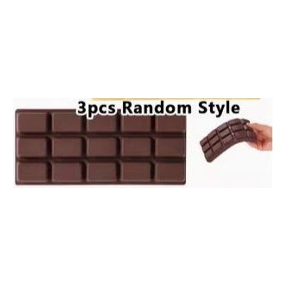 3pc Chocolate Block Squishy Set Slow Rising Sensory Fidget Toy Random Styles