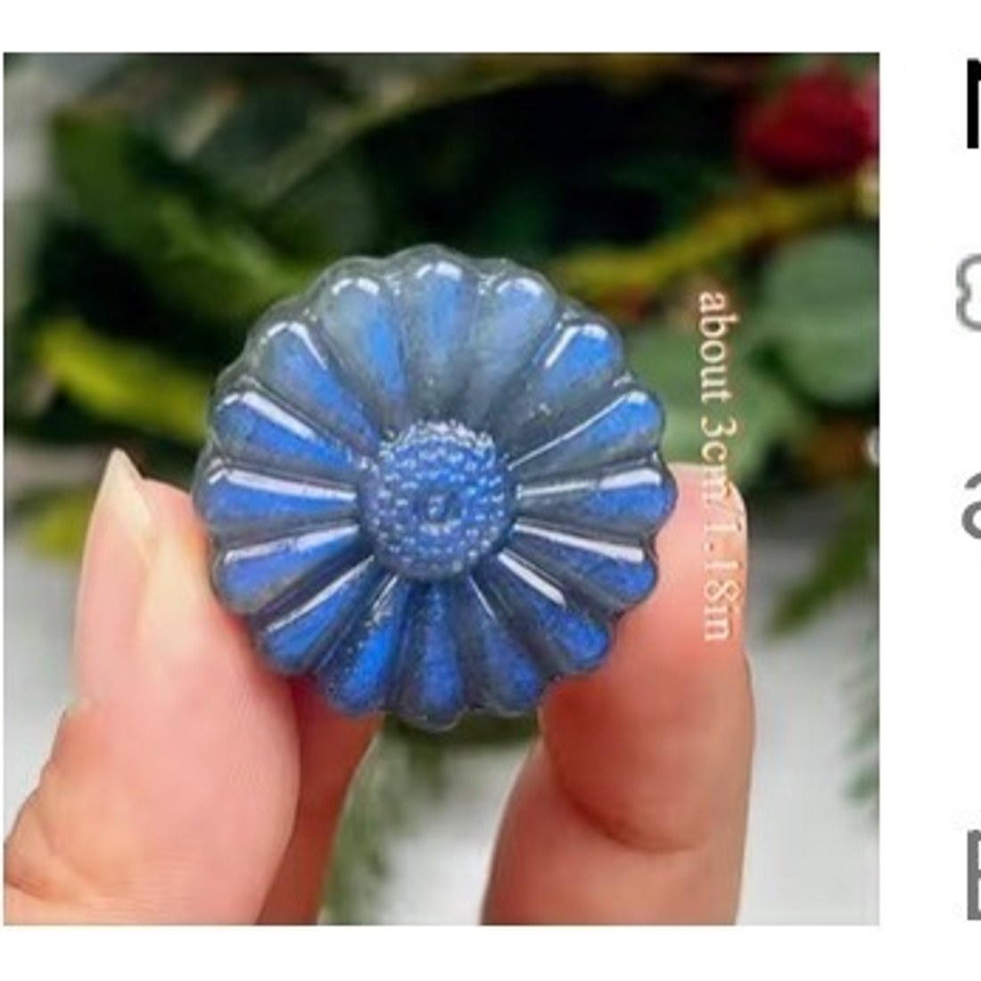 Labradorite Sunflower Carving 3cm