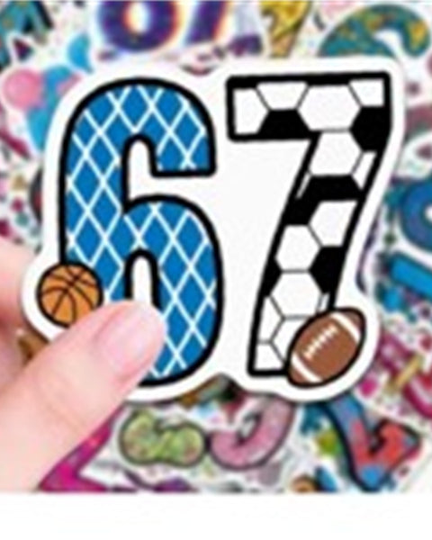 50pc '67' Theme Vinyl Stickers