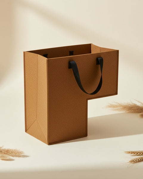 Stair-Shaped Felt Storage Bag 40cm Brown