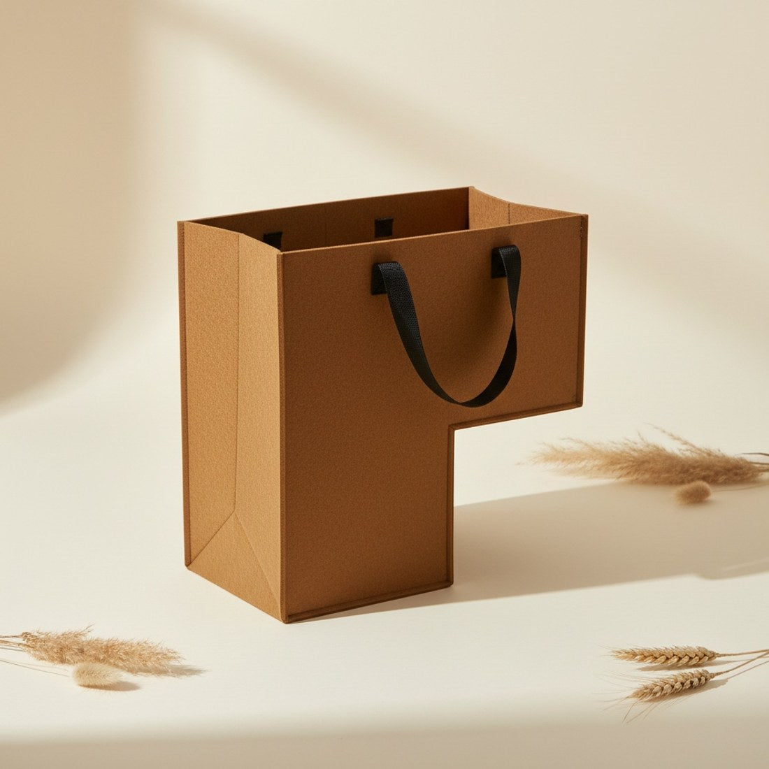 Stair-Shaped Felt Storage Bag 40cm Brown