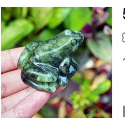 Green Jasper Frog Carving 5cm