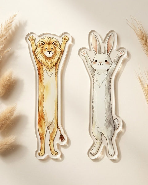 Lion and Rabbit Acrylic Bookmarks 2pc