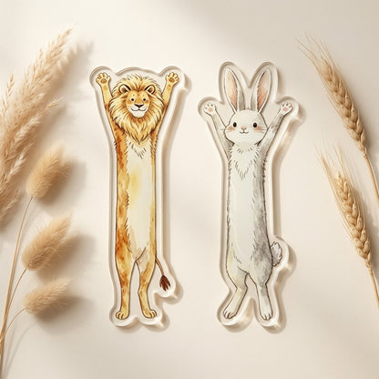 Lion and Rabbit Acrylic Bookmarks 2pc