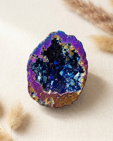Titanium Rainbow Agate Geode 4-5cm