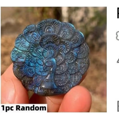 Labradorite Peacock Carving 4-5cm