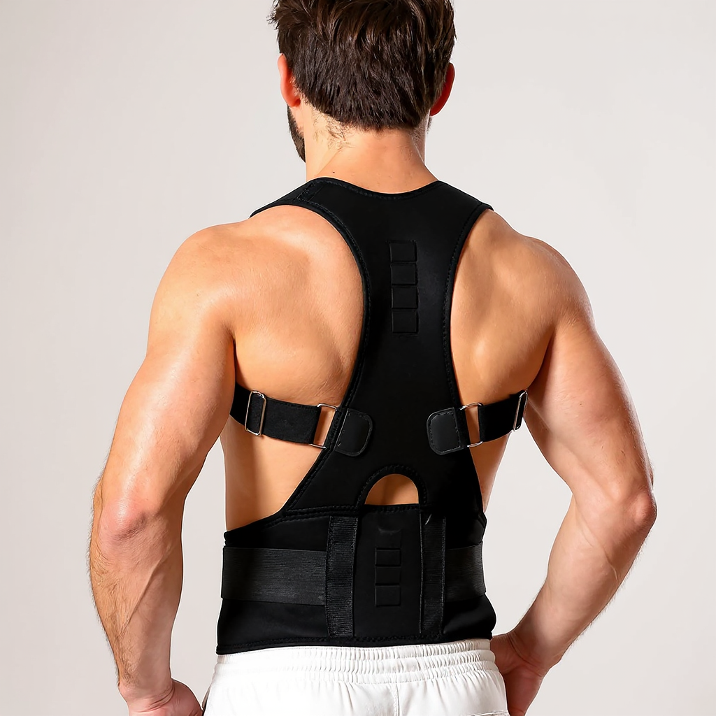Posture Corrector Belt — worn, back view